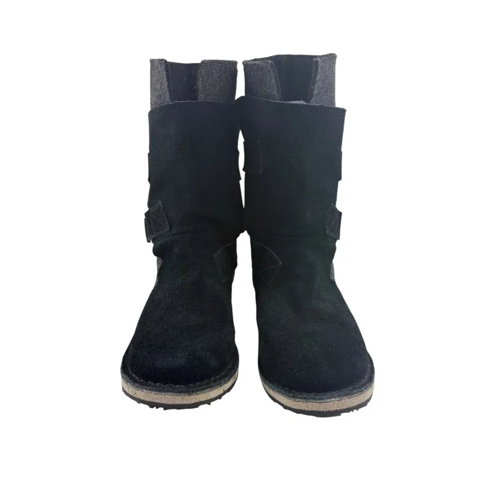 Sorel Chipahko Blue Suede Gray Felt Boots Size 3 Winter Warm Outdoor Activewear